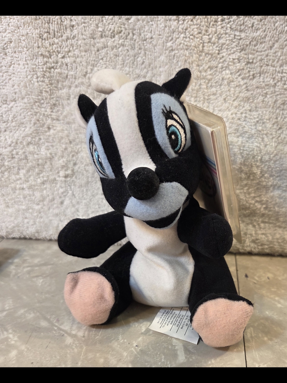 Disney Black & White Skunk Plush with Pink Paws